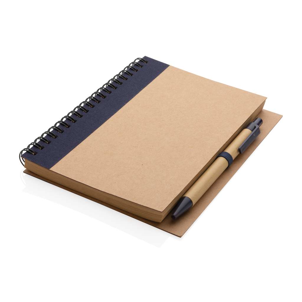 Cuaderno de espiral kraft con bolígrafo promocional